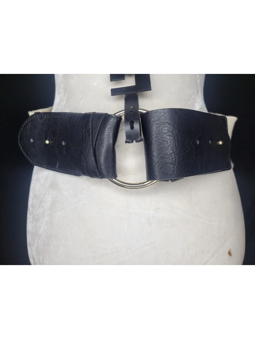 INC International Concepts Womens Waist Belt Wide Stretch Natural Linen Size M/L